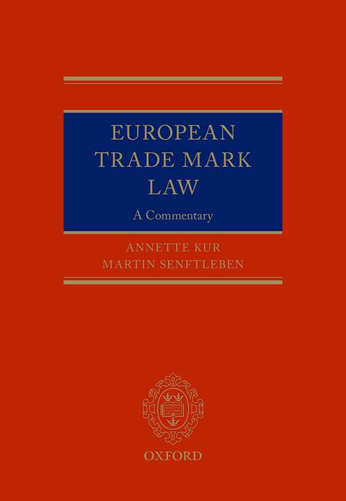 Book cover of European Trade Mark Law