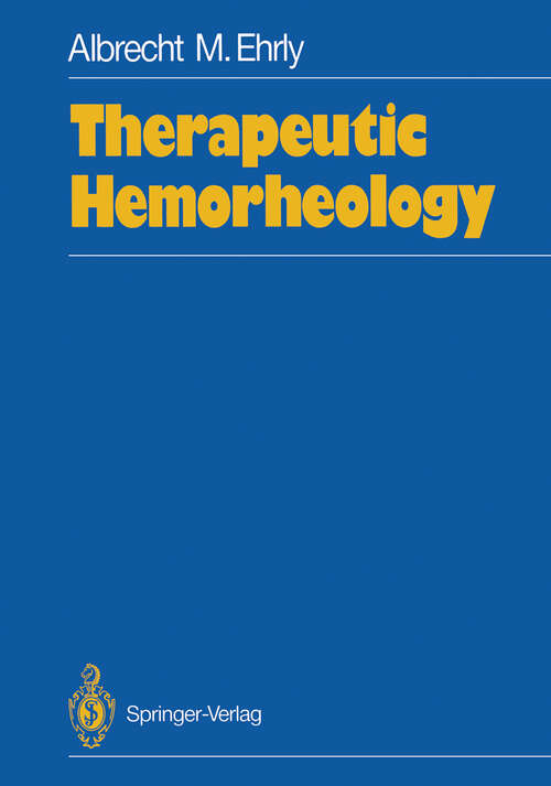 Book cover of Therapeutic Hemorheology (1991)