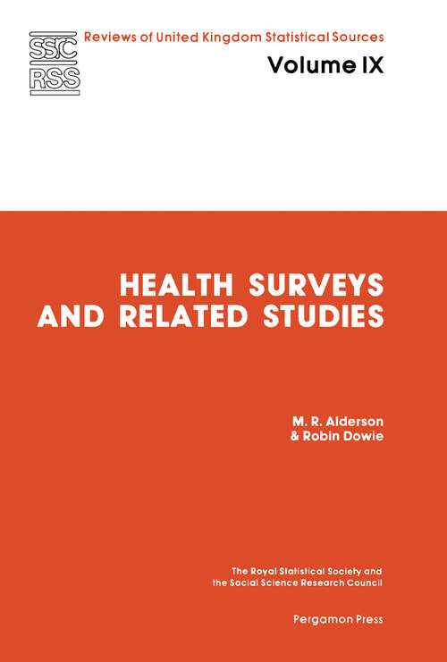 Book cover of Health Surveys and Related Studies (Reviews of UK Statistical Sources (RUKSS))