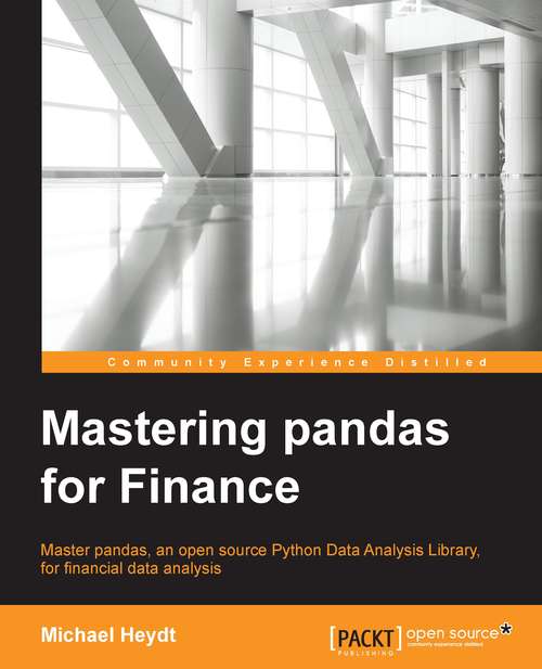 Book cover of Mastering pandas for Finance