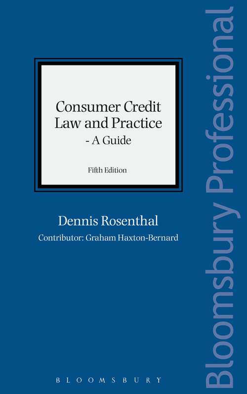 Book cover of Consumer Credit Law and Practice - A Guide: A Guide