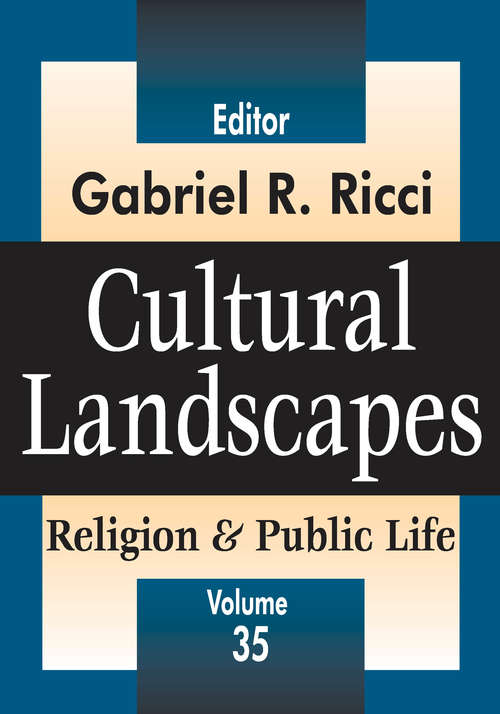 Book cover of Cultural Landscapes: Religion and Public Life