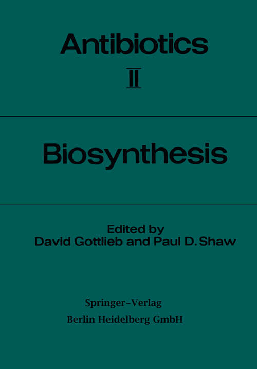 Book cover of Biosynthesis (1967) (Antibiotics)