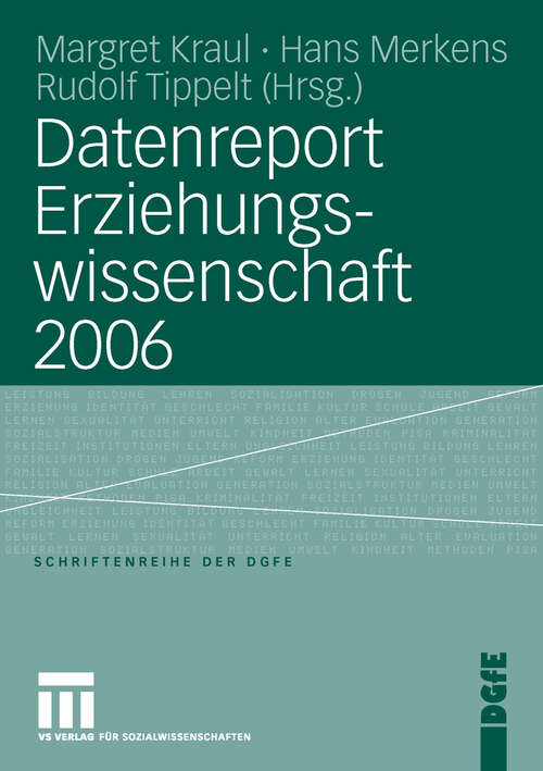 Book cover of Datenreport Erziehungswissenschaft 2006 (2006) (Schriften der DGfE)