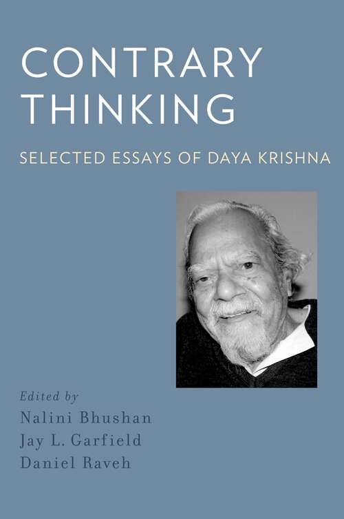 Book cover of Contrary Thinking: Selected Essays of Daya Krishna