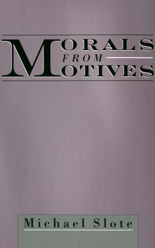 Book cover of Morals from Motives