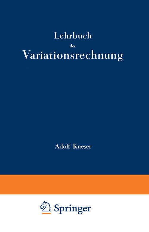 Book cover of Lehrbuch der Variationsrechnung (2. Aufl. 1925)