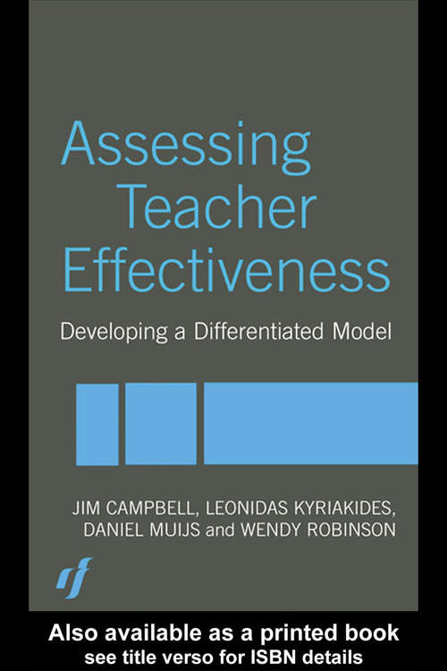 Book cover of Assessing Teacher Effectiveness: Different models