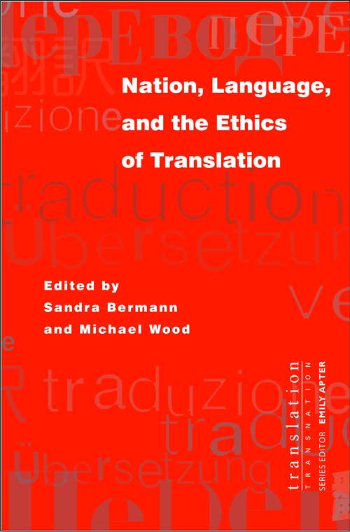 Book cover of Nation, Language, and the Ethics of Translation