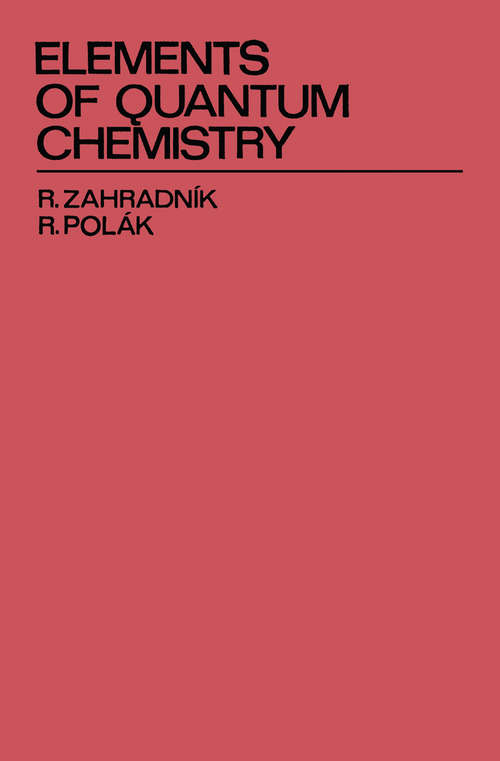 Book cover of Elements of Quantum Chemistry (1980)