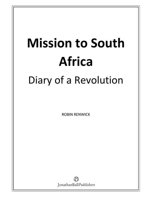 Book cover of Mission to South Africa: Diary of a Revolution