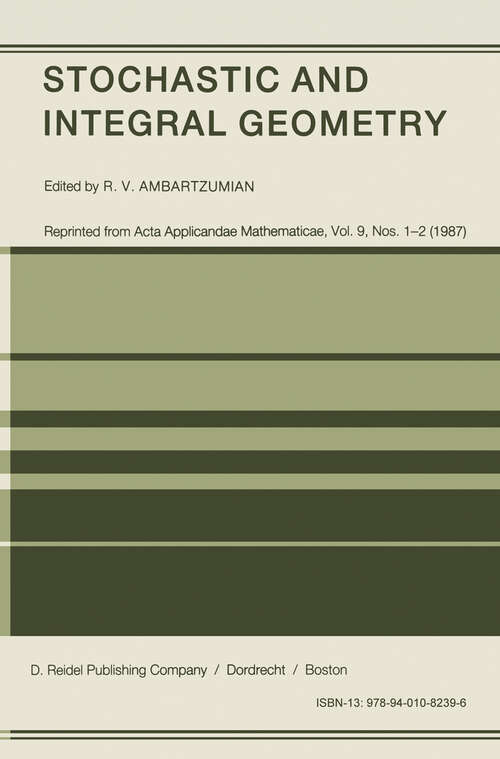 Book cover of Stochastic and Integral Geometry (1987)