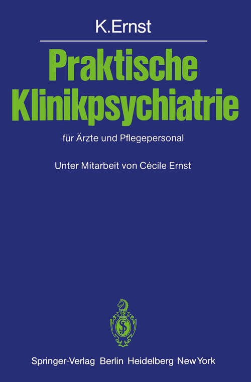 Book cover of Praktische Klinikpsychiatrie für Ärzte und Pflegepersonal (1981)