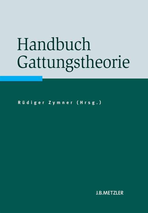 Book cover of Handbuch Gattungstheorie (1. Aufl. 2010)