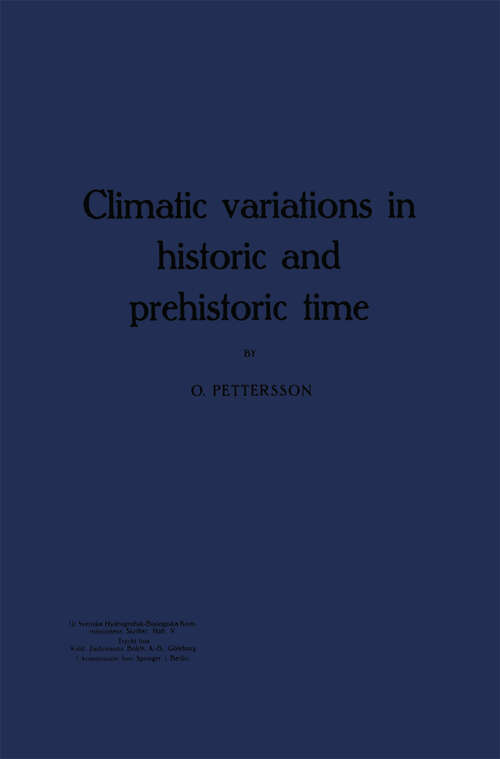Book cover of Climatic variations in historic and prehistoric time (1914)