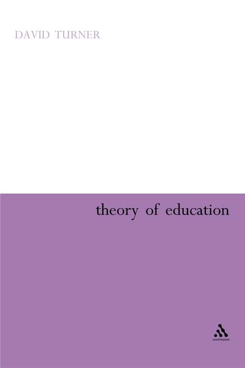 Book cover of Theory of Education