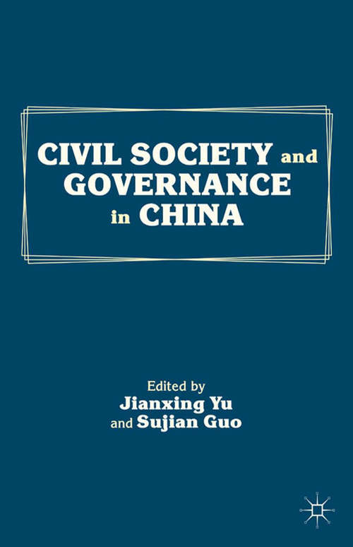 Book cover of Civil Society and Governance in China (2012)