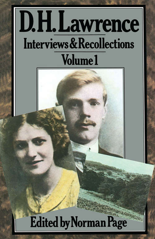 Book cover of D. H. Lawrence: (pdf) (1st ed. 1981) (Interviews and Recollections)