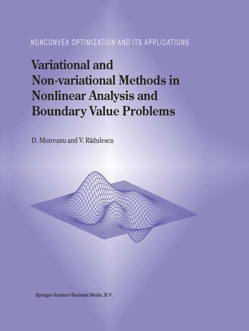 Book cover of Variational and Non-variational Methods in Nonlinear Analysis and Boundary Value Problems (2003) (Nonconvex Optimization and Its Applications #67)