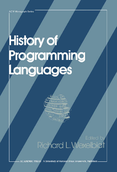 Book cover of History of Programming Languages