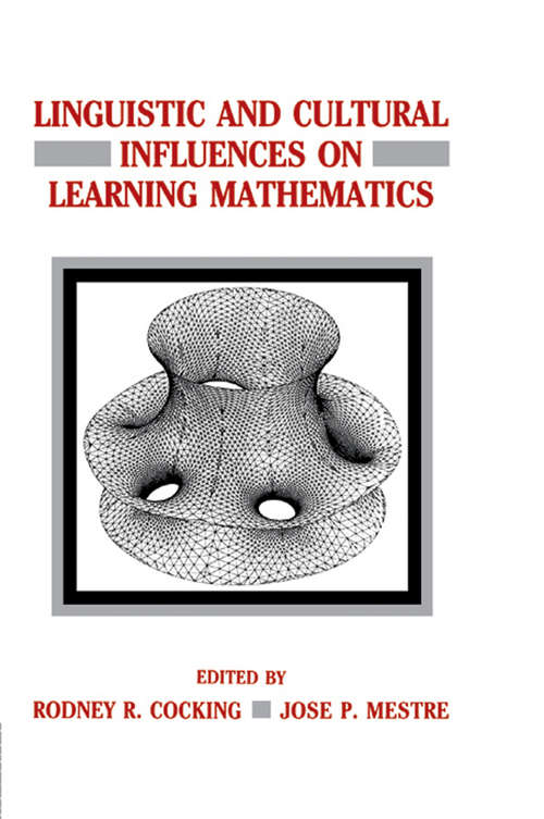 Book cover of Linguistic and Cultural Influences on Learning Mathematics (Psychology of Education and Instruction Series)