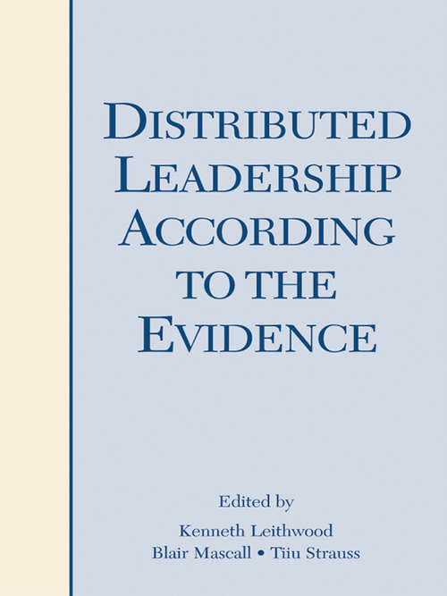Book cover of Distributed Leadership According to the Evidence