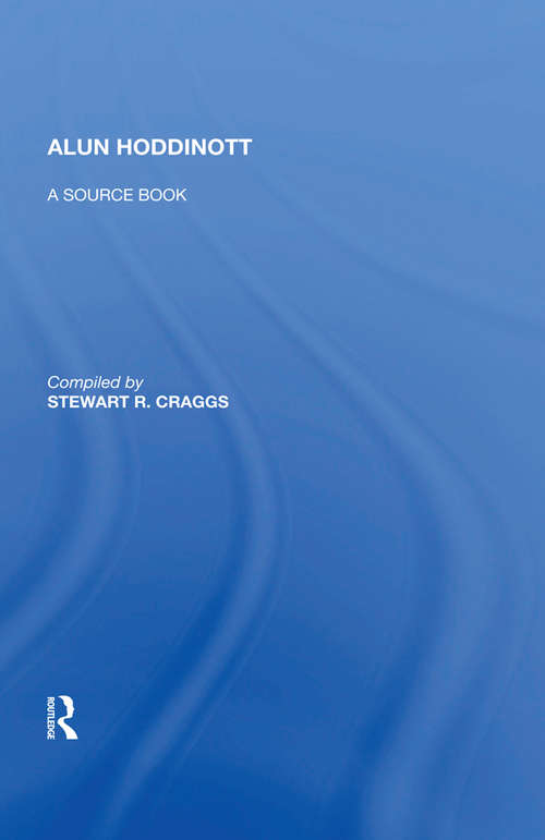 Book cover of Alun Hoddinott: A Source Book