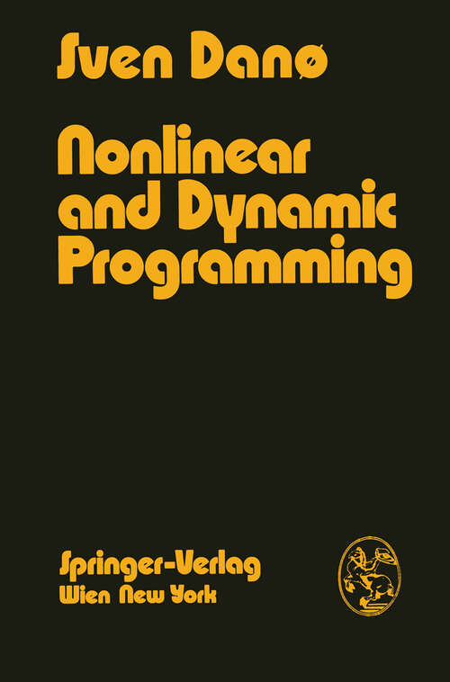 Book cover of Nonlinear and Dynamic Programming: An Introduction (1975)