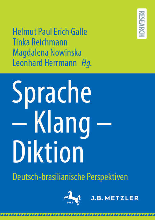 Book cover of Sprache – Klang – Diktion: Deutsch-brasilianische Perspektiven (2024)