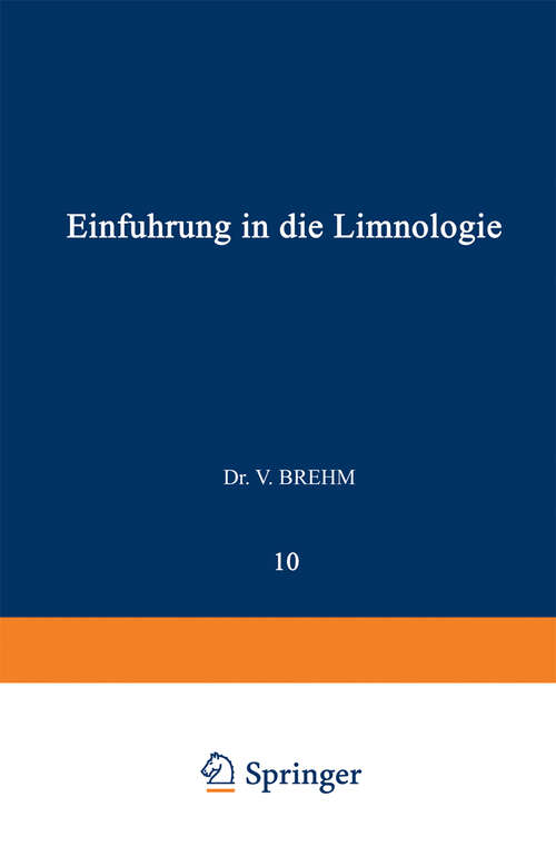 Book cover of Einführung in die Limnologie (1930) (Biologische Studienbücher (geschlossen) #10)