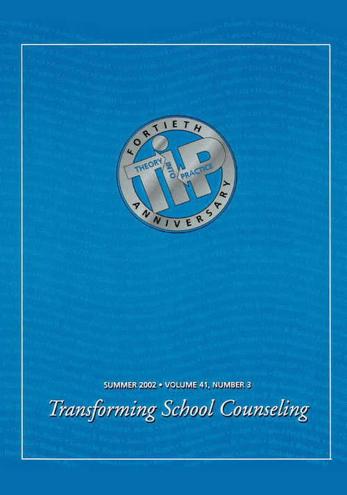 Book cover of Transforming School Counseling: A Special Issue of Theory Into Practice