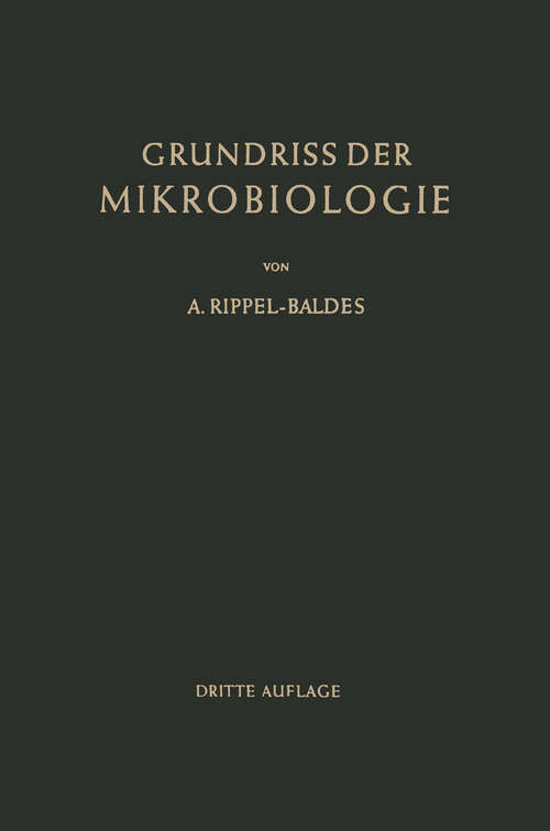 Book cover of Grundriss der Mikrobiologie (3. Aufl. 1955)