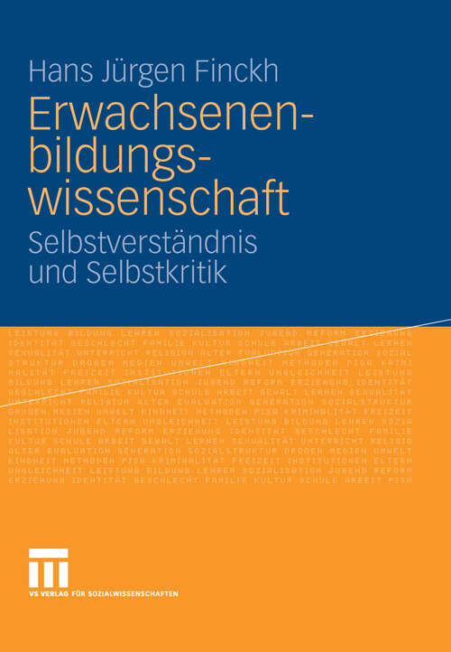 Book cover of Erwachsenenbildungswissenschaft: Selbstverständnis und Selbstkritik (2009)