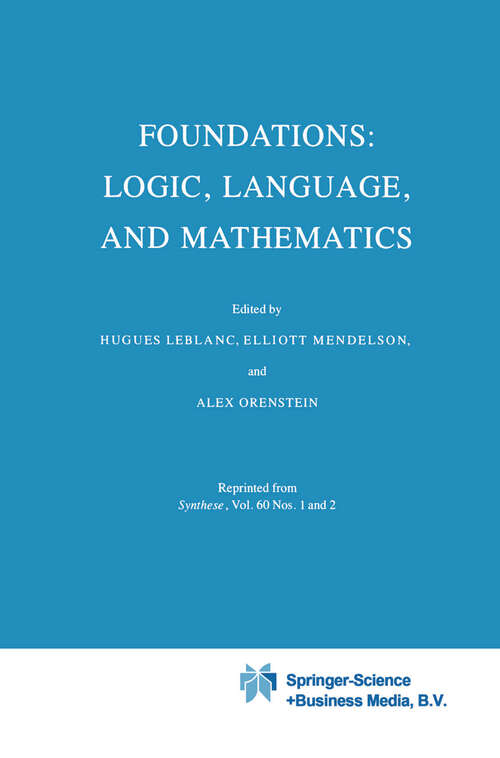 Book cover of Foundations: Logic, Language, and Mathematics (1984)