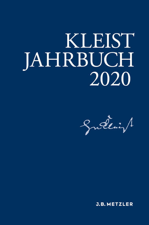 Book cover of Kleist-Jahrbuch 2020 (1. Aufl. 2020) (Kleist-Jahrbuch)