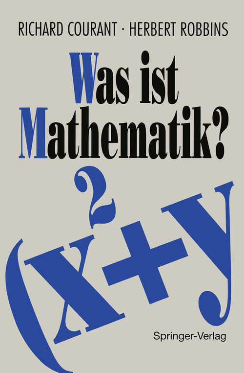 Book cover of Was ist Mathematik? (4. Aufl. 1992)