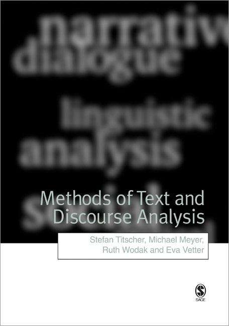 Book cover of Methods Of Text And Discourse Analysis (PDF)