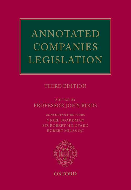 Book cover of Annotated Companies Legislation