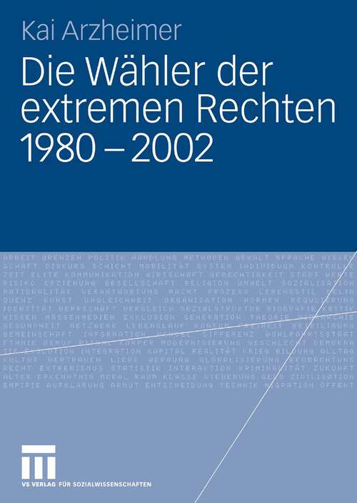 Book cover of Die Wähler der extremen Rechten 1980 - 2002 (2008)