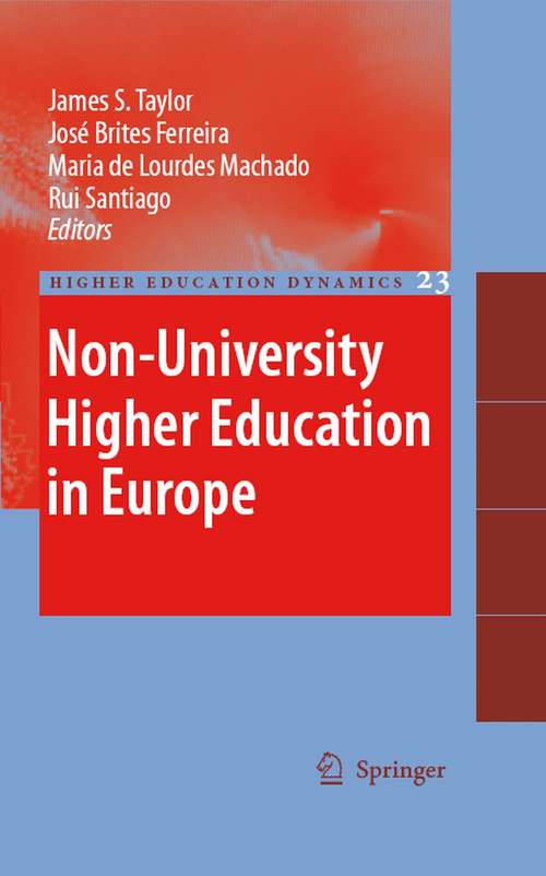 Book cover of Non-University Higher Education in Europe (2008) (Higher Education Dynamics #23)