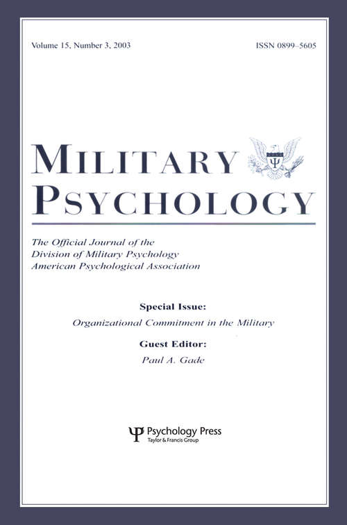 Book cover of Organizational Commitment in the Military: A Special Issue of military Psychology