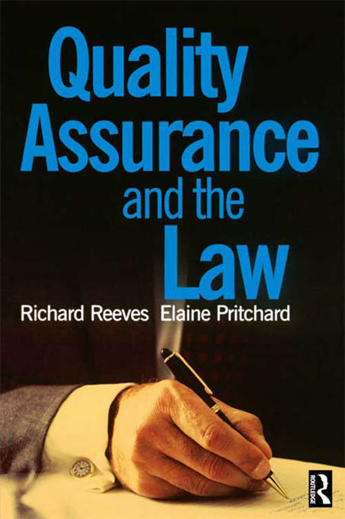 Book cover of Quality Assurance and the Law