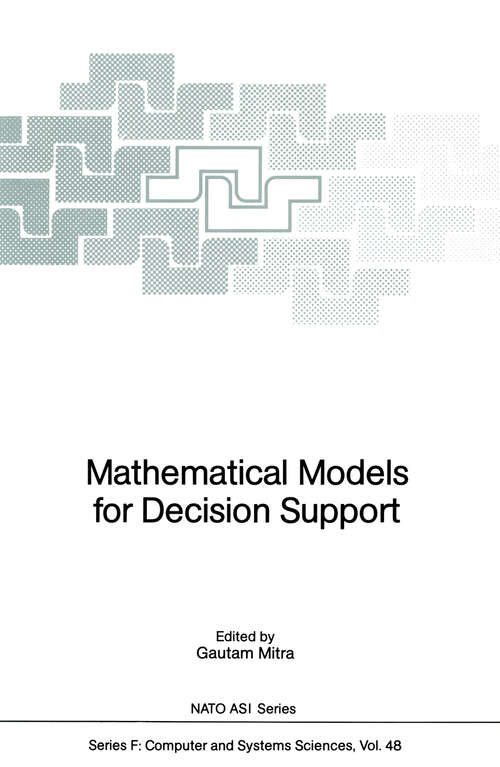 Book cover of Mathematical Models for Decision Support (1988) (NATO ASI Subseries F: #48)