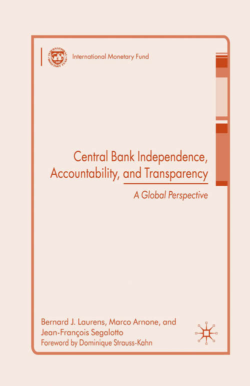 Book cover of Central Bank Independence, Accountability, and Transparency: A Global Perspective (2009) (Procyclicality of Financial Systems in Asia)