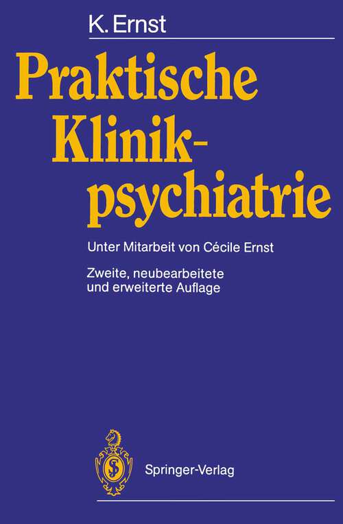 Book cover of Praktische Klinikpsychiatrie (2. Aufl. 1988)
