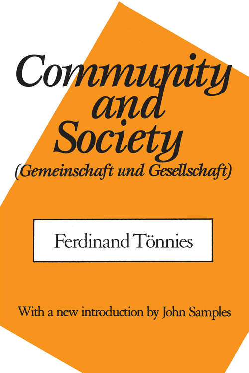 Book cover of Community and Society