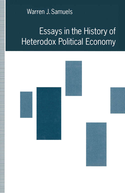 Book cover of Essays in the History of Heterodox Political Economy (1st ed. 1992)