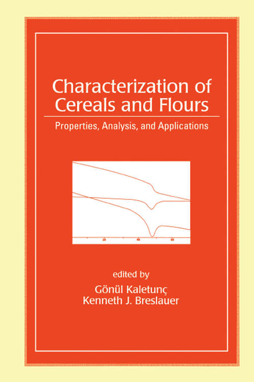 Book cover of Characterization of Cereals and Flours: Properties, Analysis And Applications