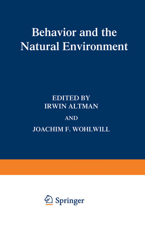 Book cover of Behavior and the Natural Environment (1983) (Human Behavior and Environment #6)