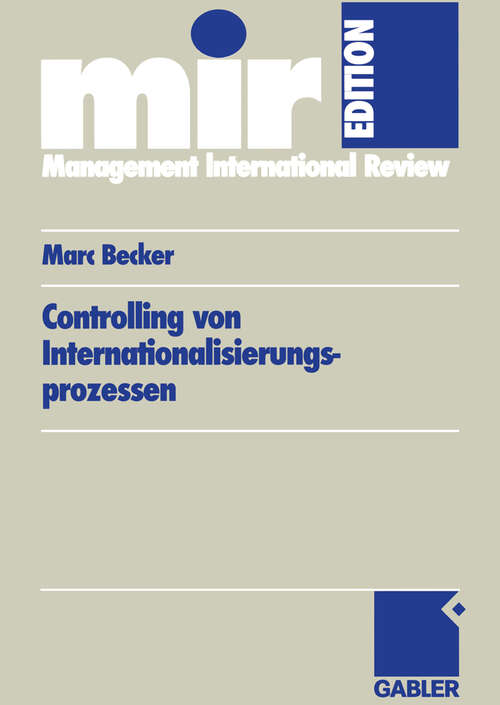 Book cover of Controlling von Internationalisierungs-prozessen (2005) (mir-Edition)